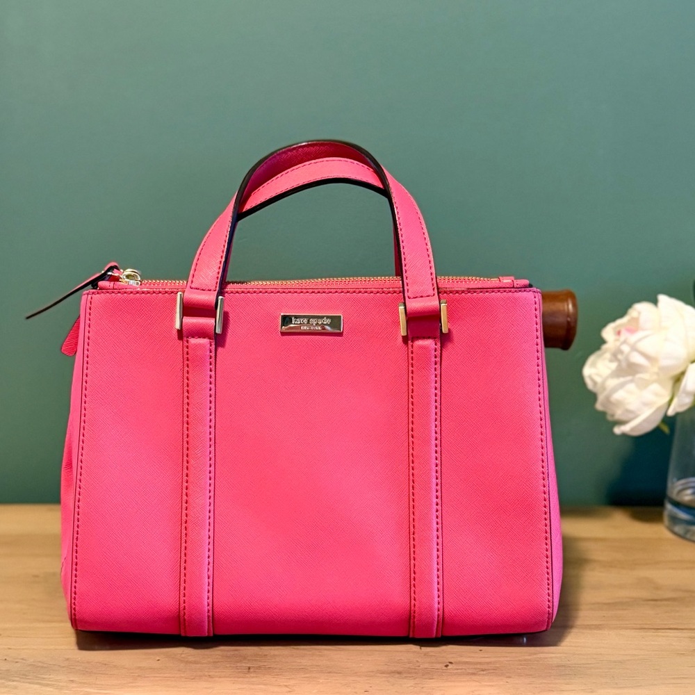 Kate Spade New York Newbury Lane Pink Structured Satchel Top Handle Crossbody